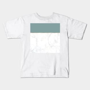 Teal marble Kids T-Shirt